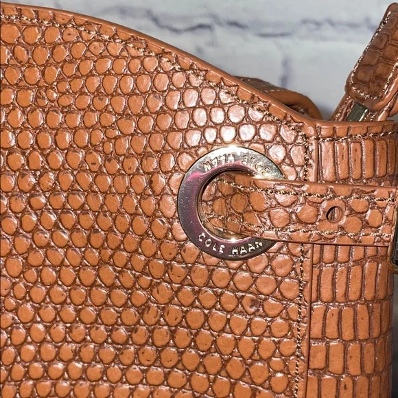 Cole Haan Textured British Tan Crossbody Bag - Picture 9 of 9